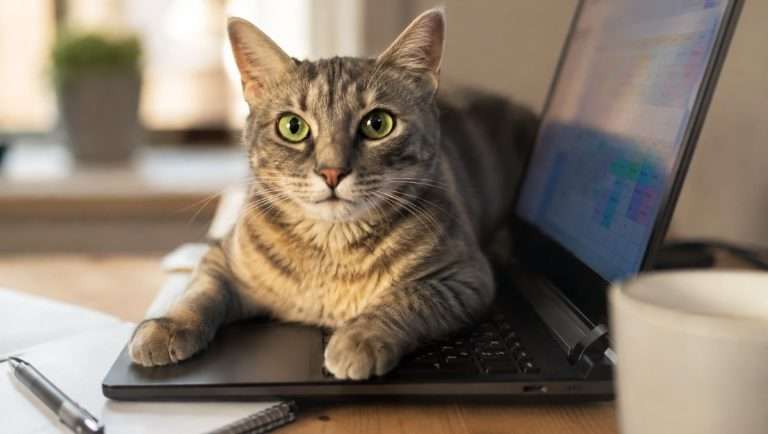 ¿Por qué los gatos se acuestan sobre el teclado de la computadora?